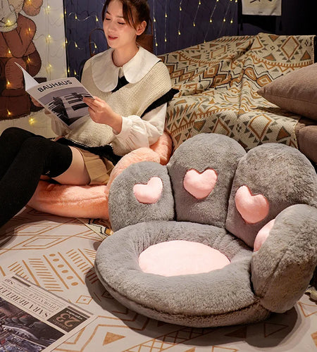New Style 50/60cm Bear Cat Paw Plush Seat Cushion Ins Lovely Home Decoration Floor Mat Stuffed Soft Chair Rest Cushion Dolls