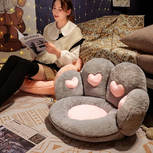 Load image into Gallery viewer, New Style 50/60cm Bear Cat Paw Plush Seat Cushion Ins Lovely Home Decoration Floor Mat Stuffed Soft Chair Rest Cushion Dolls
