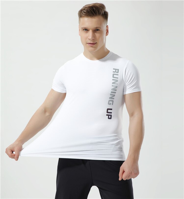 Summer Quick-drying Tshirts Men's Loose Sports Tshirt for Male Bottoming Shirts Short-Sleeved Ice Silk Mesh T-shirts M-3XL