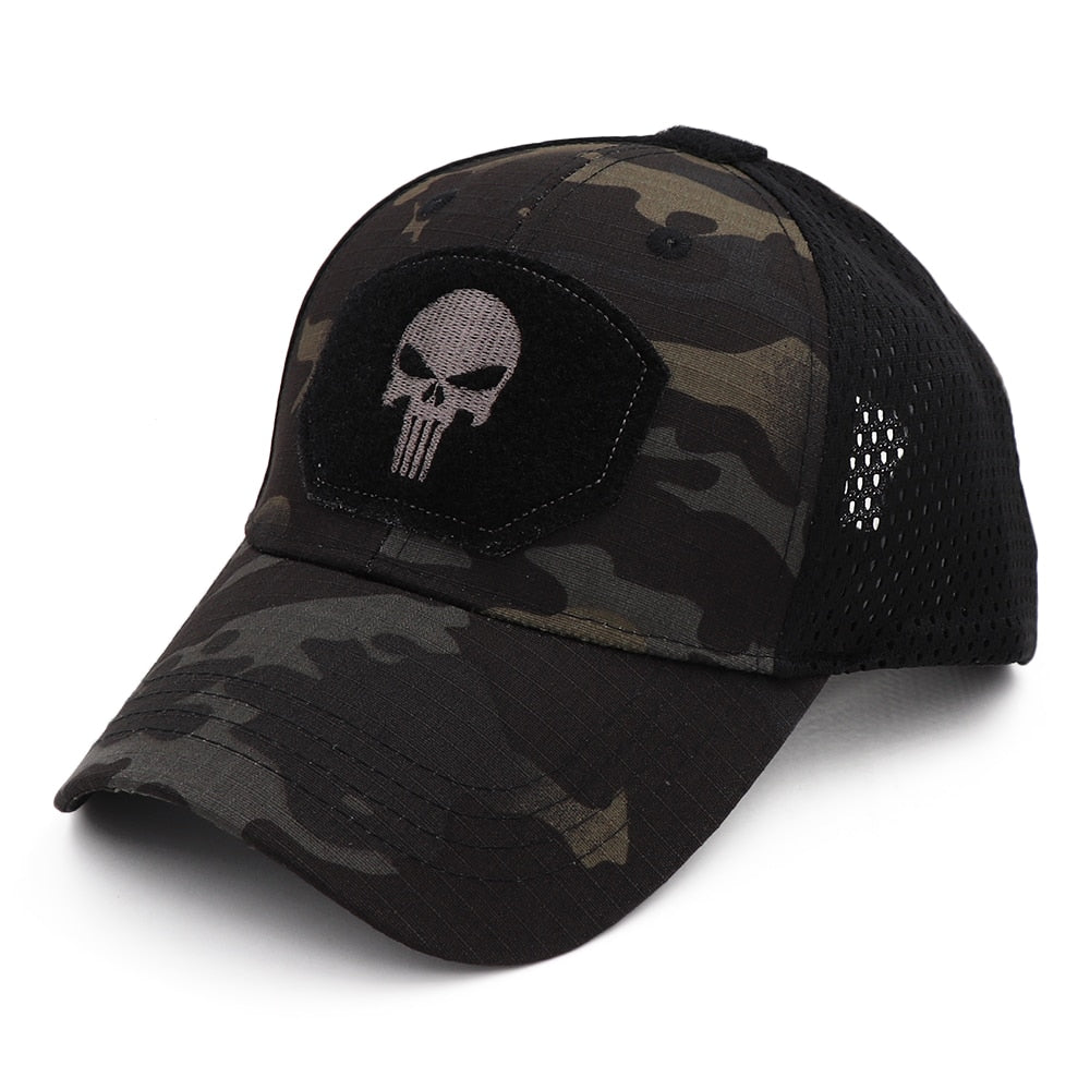 Camo Punisher Baseball Cap Fishing Caps Men Outdoor Camouflage Jungle Hat Airsoft Tactical Hiking Casquette Hats