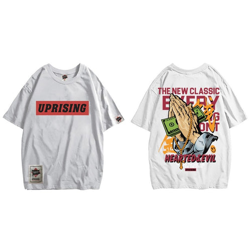 Load image into Gallery viewer, Spring Hip Hop T Shirt Men Powerful Hands Printed T-Shirts Harajuku Streetwear Summer Tshirt Short Sleeve Tops Tees Cotton
