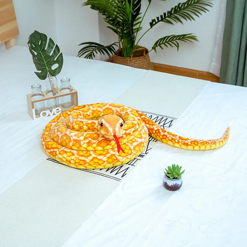 Load image into Gallery viewer, 3m Simulation Soft Plush toys Giant Yellow Snake animals python Cloth Toy Stuffed Dolls Bithday Christmas Gifts For baby Kids
