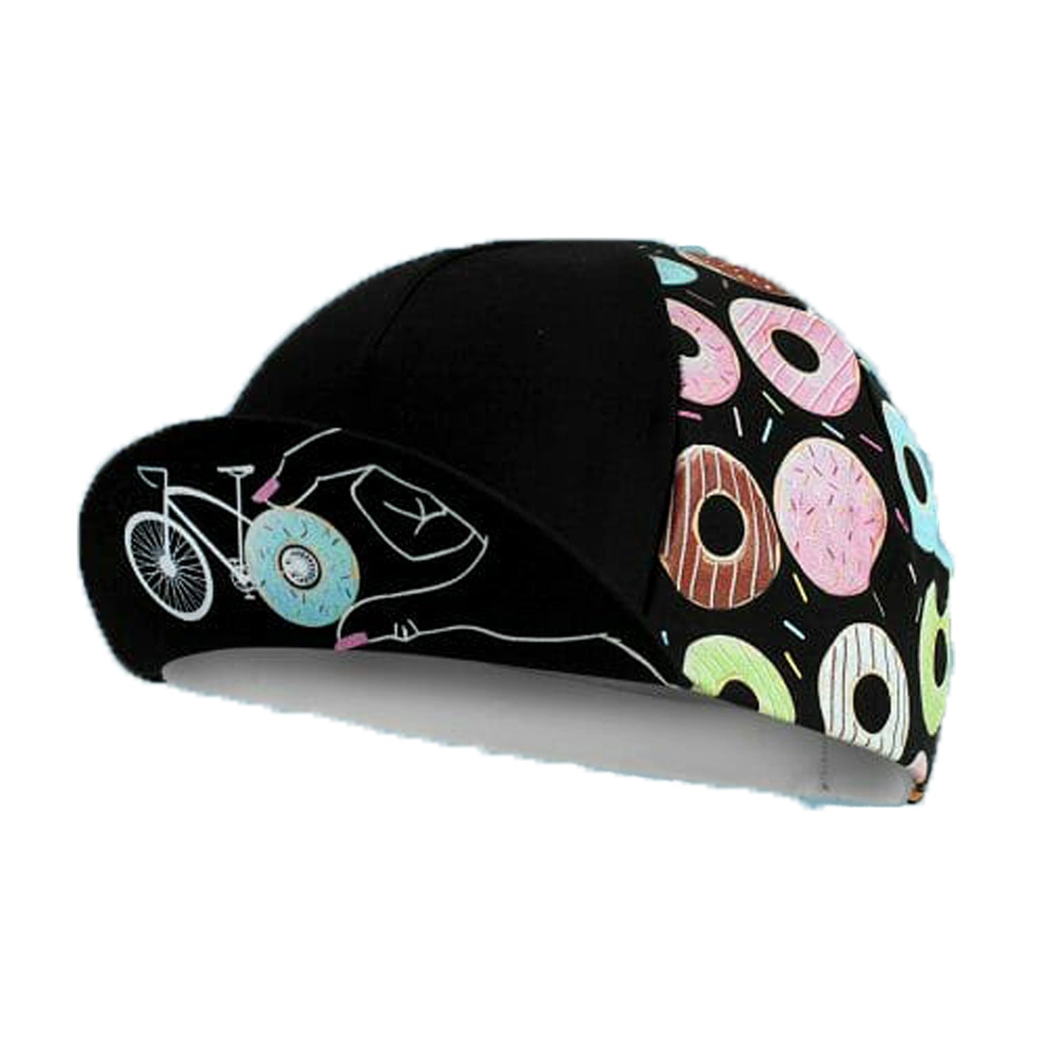 Classic Colorful Cookies Cycling Caps Black Pink  Polyester Breathable Quick Drying Men And Women Wear Bicycle Hat
