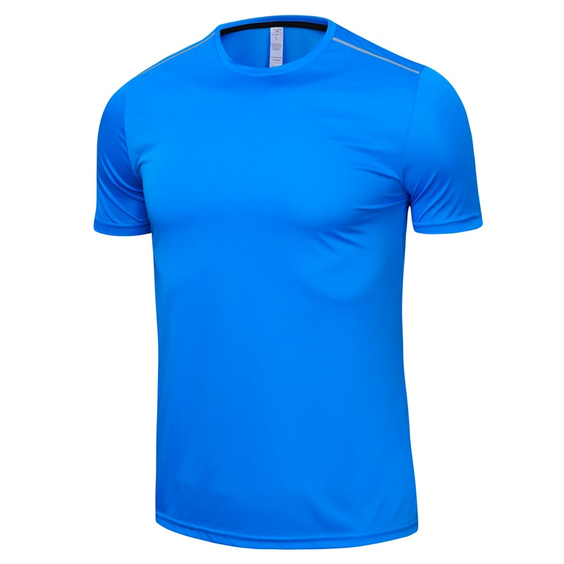 Quick Dry Gym Shirt Men Summer Women's Sportswear Running T-Shirts Sport Female Tops Jogging Tops Loose Training Short Sleeves