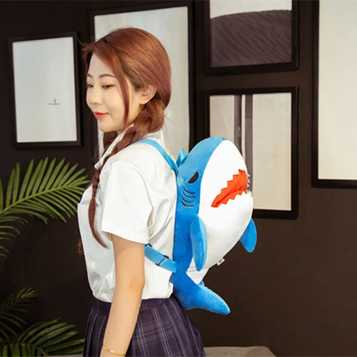 Load image into Gallery viewer, 1pc 50cm Kawaii Shark Backpack Plush Pillow Stuffed Soft Animal Dolls Nice Birthday Gift for Girls Baby Dolls
