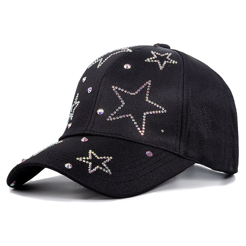 Fashion Women's Hat Butterfly Star Diamond Baseball Cap Female Outdoor Adjustable Streetwear Cap