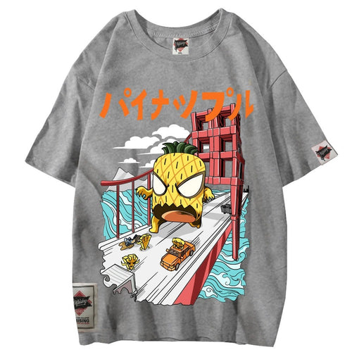 Load image into Gallery viewer, Men Pineapple Hip Hop T Shirt Japanese Harajuku attack Monster T-Shirt Streetwear Summer Tops Tees Cotton Tshirt Oversized
