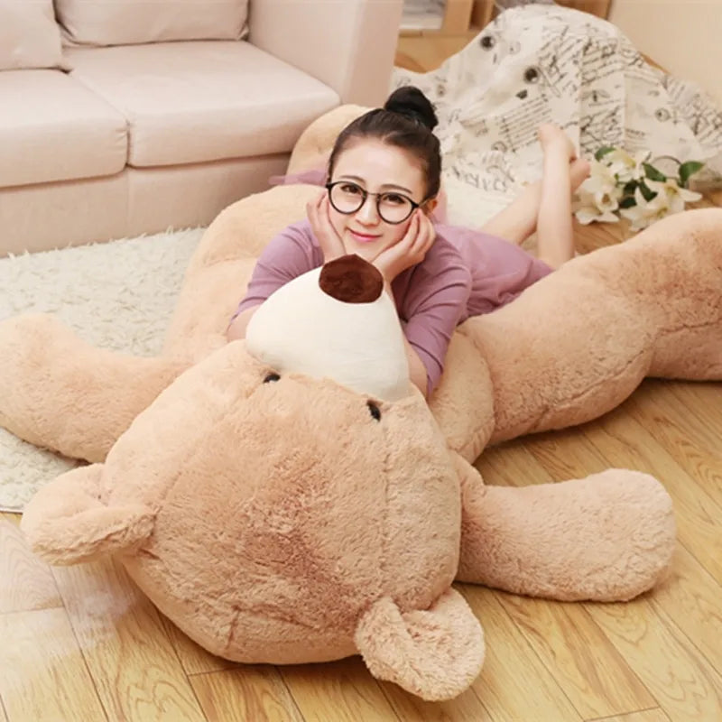 New Arrival 1M American Giant Bear Plush Toy Big Size USA Teddy Bear Stuffed Animal Doll Valentine Gift for Girls