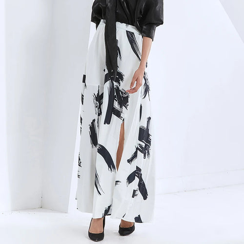 Load image into Gallery viewer, Printed Hit Color Skirt For Women High Waist Large Size Maxi Casual Skirts Female Fashion Clothing Spring
