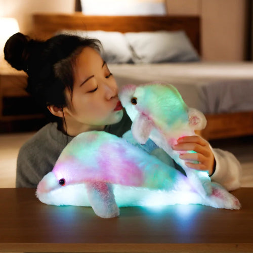 Load image into Gallery viewer, 30/45cm Glowing Dolphin Plush Doll Luminous Pillow Cushion Colorful LED Light Animal Stuffed Toys Gift For Children Kids Girls
