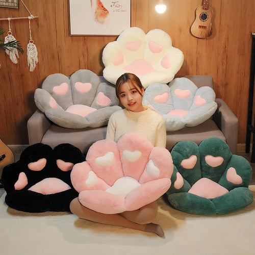 Load image into Gallery viewer, 2 Sizes Kawaii Plush Bear Paw Mat Cute Animal Bear Cat Foot Pillow Heart Plush Cushion Stuffed Soft Toys for Home Decor Gifts
