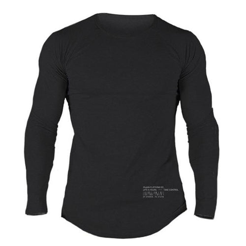 Load image into Gallery viewer, Cotton Long Sleeve Shirt Men Casual Skinny T-shirt Gym Fitness Bodybuilding Workout Tee Tops Male Crossfit Run Training Clothing
