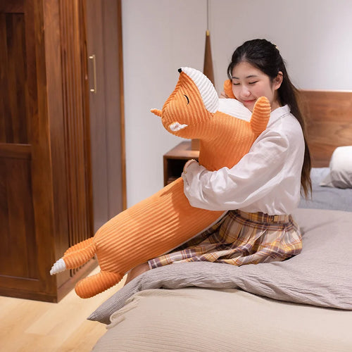 Load image into Gallery viewer, 1pc 110cm Cartoon Long Body Fox &amp;Husky Shiba Inu &amp;Sausagedog Plush Toys Cute Animal Dolls Sleeping Pillow for Children Kids
