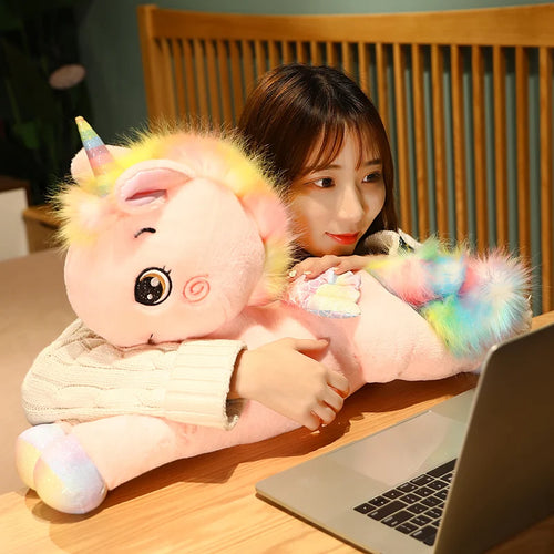 Load image into Gallery viewer, 1pc 60/75cm Kawaii Lying Rainbow Unicorn Plush Toys Cartoon Animal Dolls for Children Girls Stuffed Toy Birthday Decor Gifts
