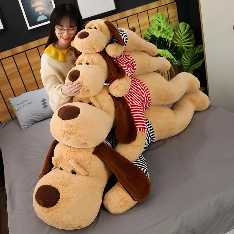 1PC 70/90/130 CM Giant Plush Toy Big Sleeping Dog Stuffed Dog Soft Animal Toy Soft Pillow Baby Girls Birthday Gift