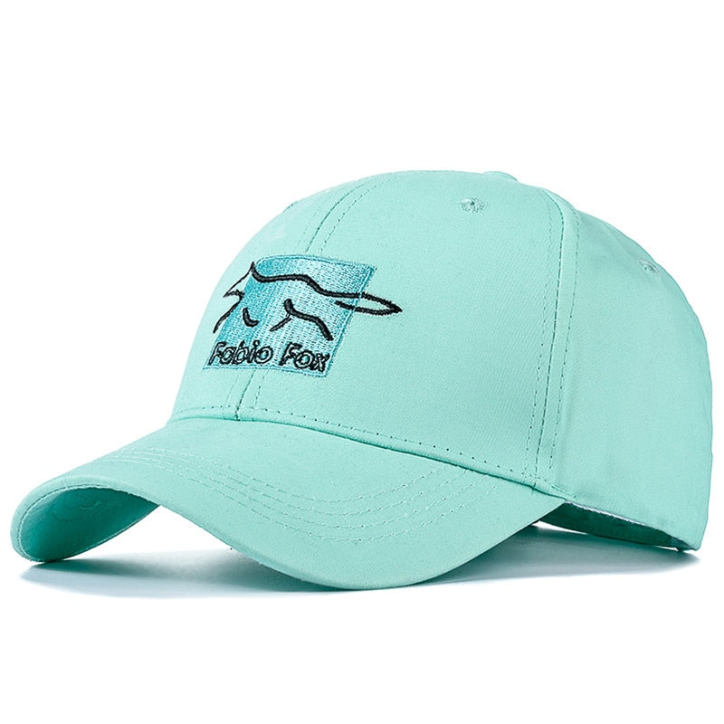 Brand Stylish Cotton Hats For Women Fashion Kpop Style Fox Animal Embroidery Baseball Cap Female Outdoor Popular Hat Cap