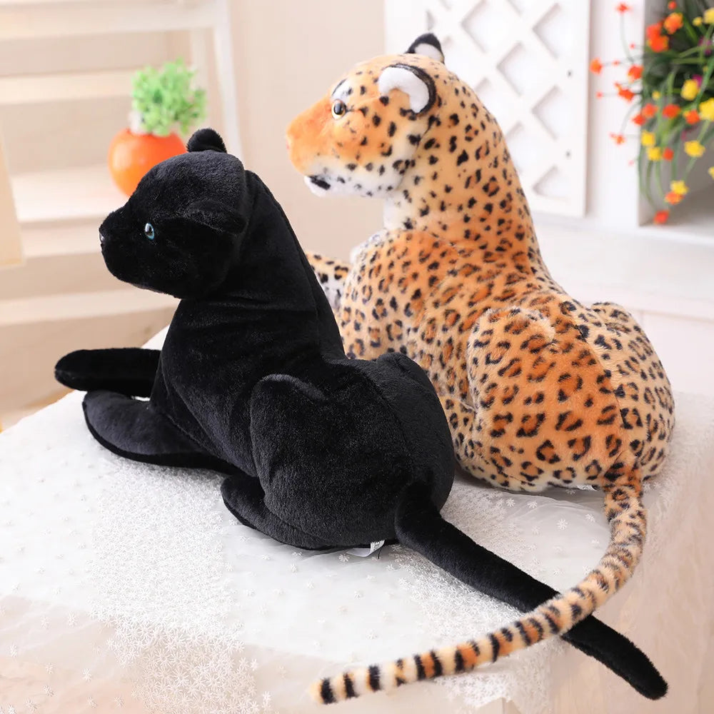 Huge Lifelike Tiger Leopard Plush Toys Stuffed Soft Wild Animals Simulation White Tiger Jaguar Doll Children Kids Birthday Gifts