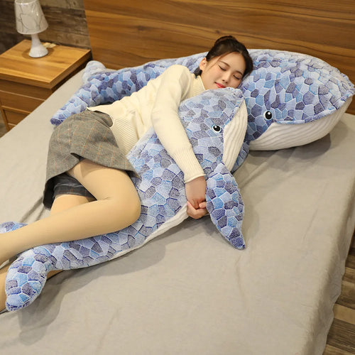 Load image into Gallery viewer, High Quality 110cm Giant Size Whale Plush Toy Blue Sea Animals Stuffed Toy Huggable Shark Soft Animal Pillow Kids Gift
