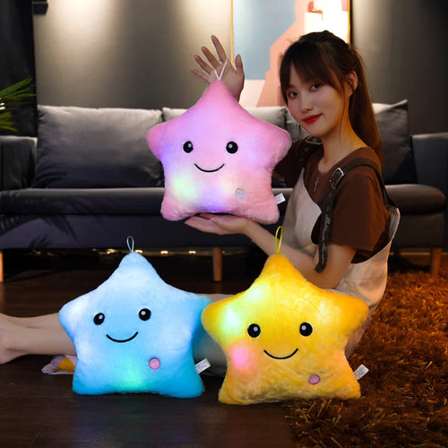 Load image into Gallery viewer, 1pc 40CM Luminous Star Pillow Led Light Pillow Plush Pillow Hot Sale Toys Colorful Stars Kids Toys Birthday Gifts For Kids
