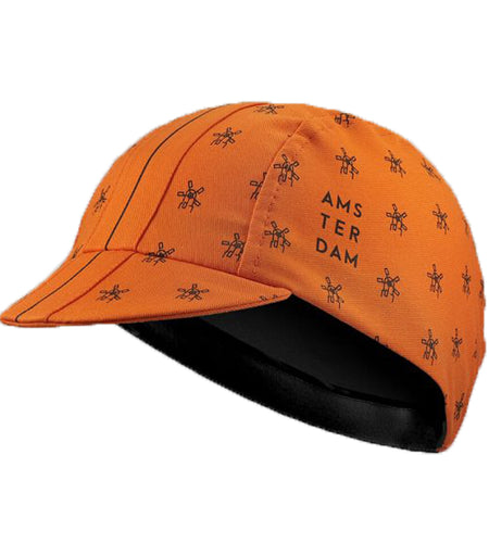 Classic Windmill Orange Polyester/Fleece Cycling Cap Road Bike Quick Drying Sports Hats Moisture Wicking Men And Women Wear