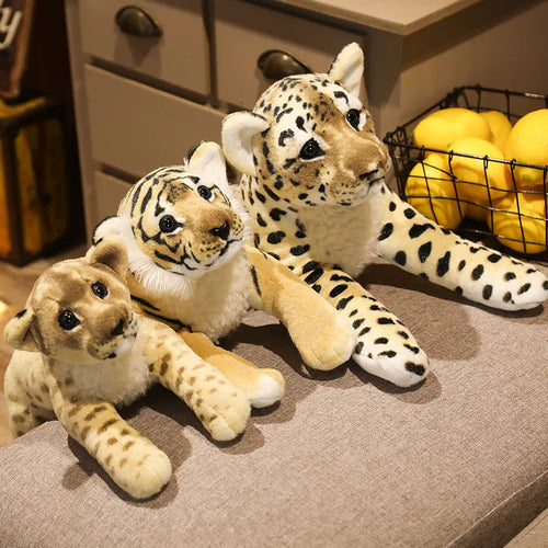 Load image into Gallery viewer, Lovely Simulation Lion Tiger Leopard Plush Toys Cute Stuffed Soft Real Like Animal Toys Child Kids Boys Birthday Decor Gift
