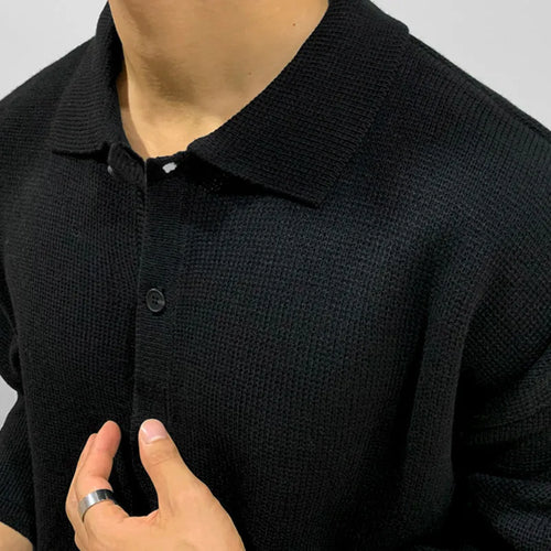 Load image into Gallery viewer, men&#39;s wear kintted shirts Autumn new single breasted tops loose Korean style casual Lapel outerwear blouse new 9Y4247
