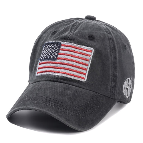 Load image into Gallery viewer, Unisex Washed Cotton Vintage Cap High Quality American Flag Embroidery Baseball Cap Men And Women Outdoor Sports USA Hats
