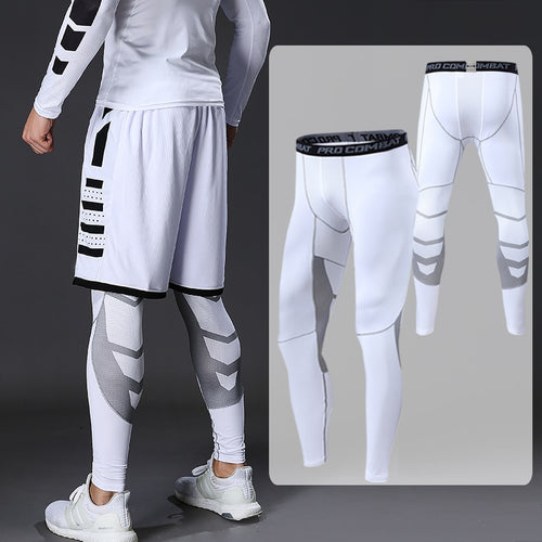 Load image into Gallery viewer, Men&#39;s Lycra Leggings Compression Sports Pants Cycling Running Basketball Football Sweatpants Fitness Tights Trousers Rash Guard
