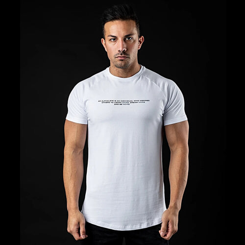 Load image into Gallery viewer, Summer Casual Fashion Skinny T-shirt Men Cotton Short Sleeve Male Gym Fitness Bodybuilding Sports Tees Tops Training Clothing
