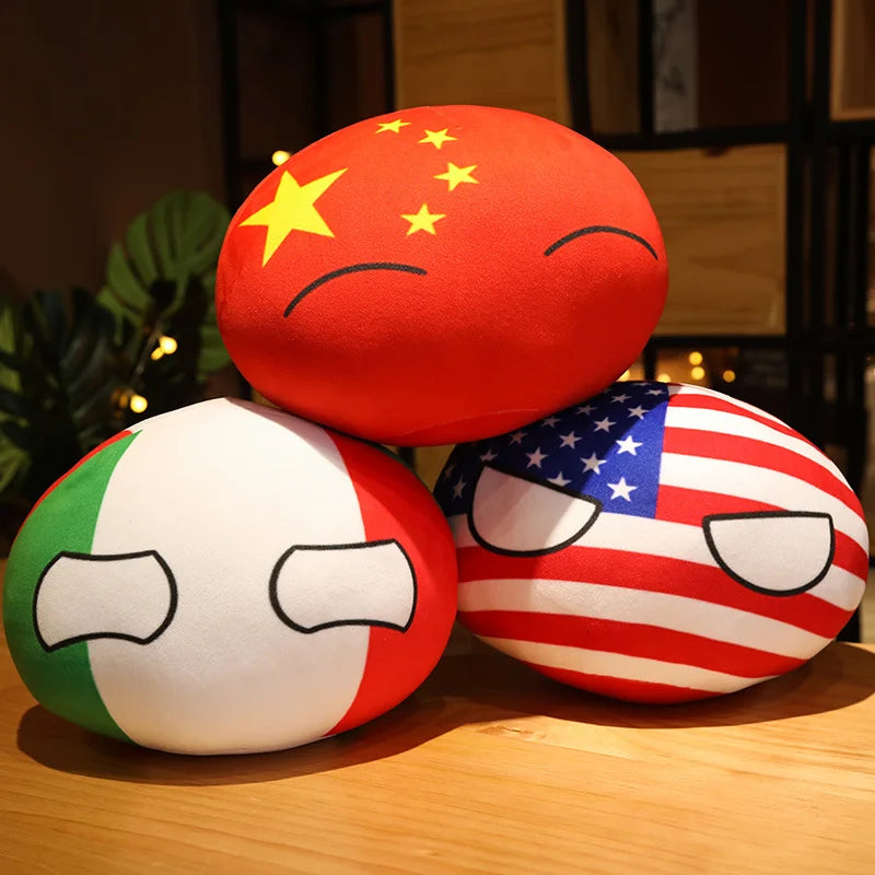 Hot 10/40cm Creative Country Ball Toy Stuffed Polandball Plush Doll Countryball USSR USA FRANCE RUSSIA UK JAPAN GERMANY  ITALY