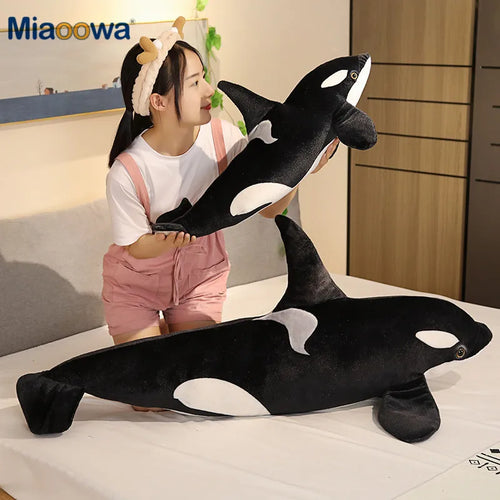 Load image into Gallery viewer, 50cm Simulation Killer Whale Plush Toys Stuffed Orcinus Orca Fish Doll Shark Cartoon Soft Sleep Pillow Kids Baby Funny Gift
