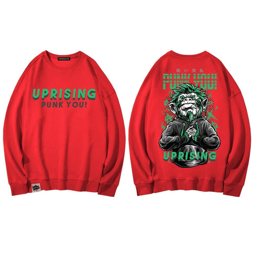 Load image into Gallery viewer, Hoodies, Sweatshirts Hip-hop personality revolts against monkey long-sleeved street Japanese European American trends
