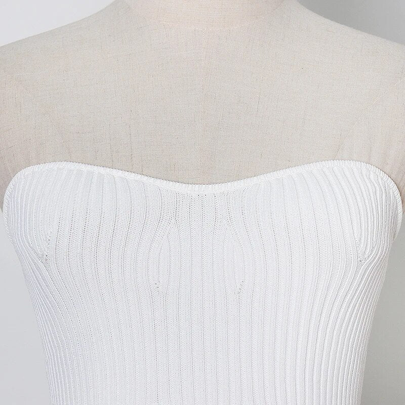 White Knitting Tank Tops For Women Slash Neck Sleeveless Slim Solid Vests Female Summer Fashionable Clothing