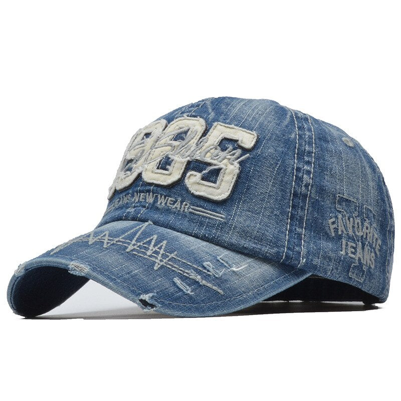 100% Cotton Brand Men Women Baseball Cap High Quality Washed Fitted Cap Denim 1985 Snapback Hats Outdoor Dad Hat