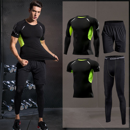 Load image into Gallery viewer, Men&#39;s Tracksuit Sport Suit Gym Fitness Compression Sports Clothing Outdoor Running Set Training Jogging Tight Sportwear Dry Fit
