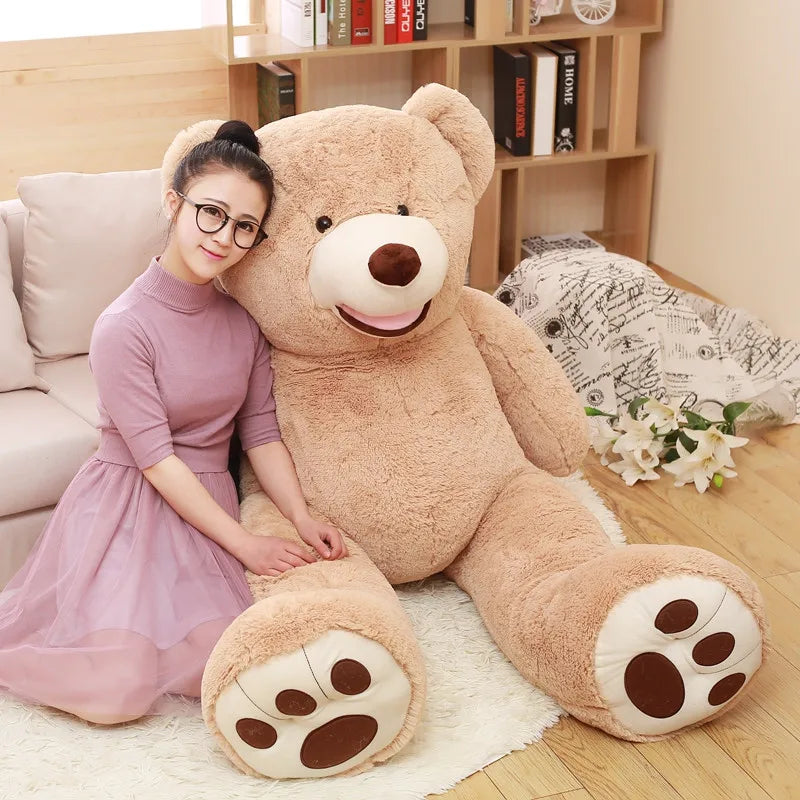 New Arrival 1M American Giant Bear Plush Toy Big Size USA Teddy Bear Stuffed Animal Doll Valentine Gift for Girls