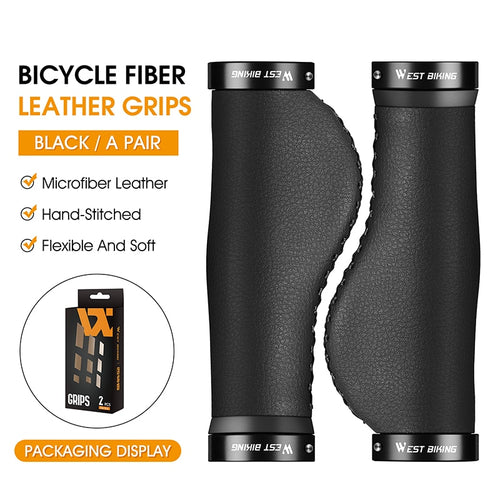 Load image into Gallery viewer, Bicycle Grips Microfiber Leather Handlebar End Cap MTB Road Bike Soft Anti-Skid Shock Absorber Cycling Grips
