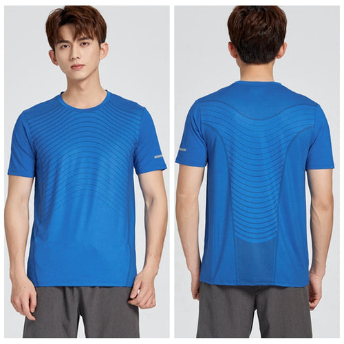 Load image into Gallery viewer, Men Running T-Shirts Clothes Quick Dry Breathable Wicking Rash Guard Gym Fitness Workout Jogging Short Sleeve Tops
