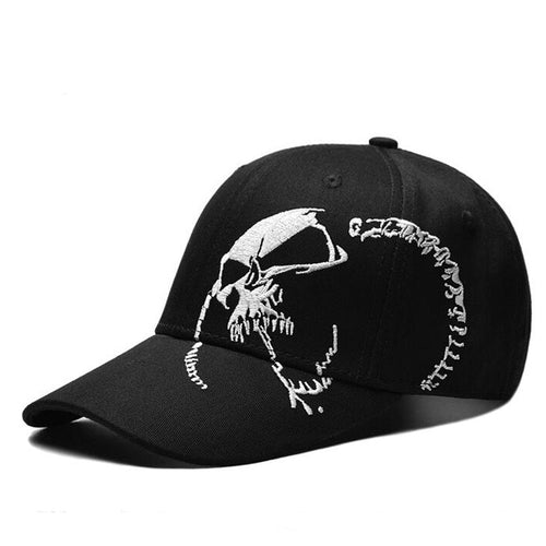 Load image into Gallery viewer, Embroidered Skull Cap For Men Cotton Sports Baseball Caps Fashion Black Pattern Women Snapback Army Male Cap Hip Hop Bone
