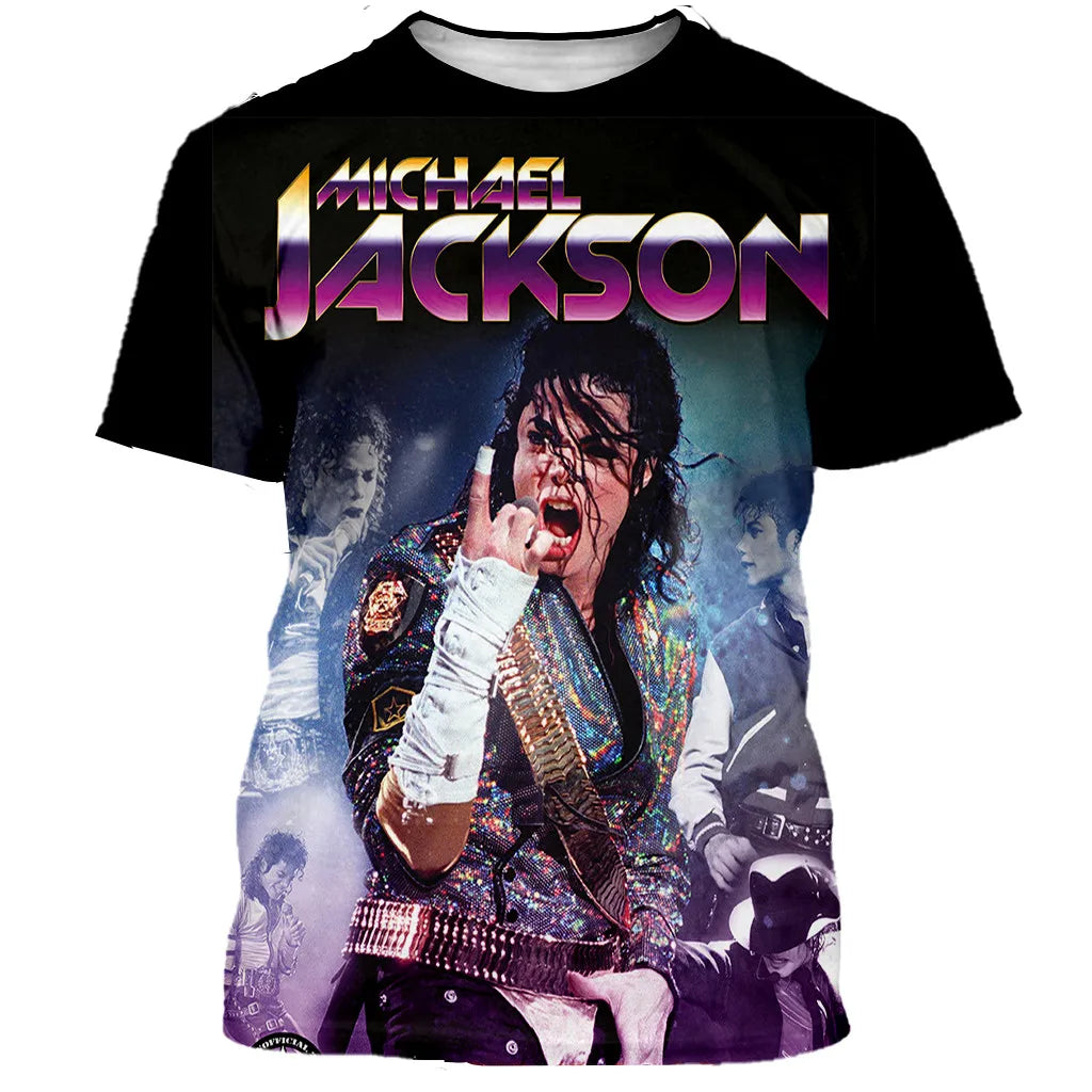 Michael Jackson T Shirt Men Women Fashion Casual 3D Printed T-shirts Harajuku Style Oversized T-shirt Hip Hop Streetwear Tops