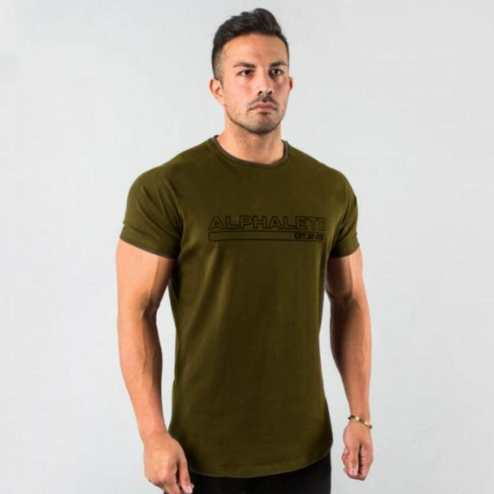 Yellow Cotton Casual Skinny T-shirt Men Fitness Short sleeve Shirt Male Bodybuilding Sport Tee Tops Summer Gym Workout Clothing