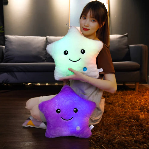 Load image into Gallery viewer, 1pc 40CM Luminous Star Pillow Led Light Pillow Plush Pillow Hot Sale Toys Colorful Stars Kids Toys Birthday Gifts For Kids
