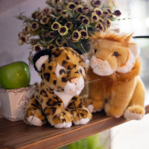 Load image into Gallery viewer, 20cm Simulation Lion Leopard Panda Husky Plush Toys Home Decor Stuffed Animals Dolls Soft Real Like Pillow for Kids Boys Gift
