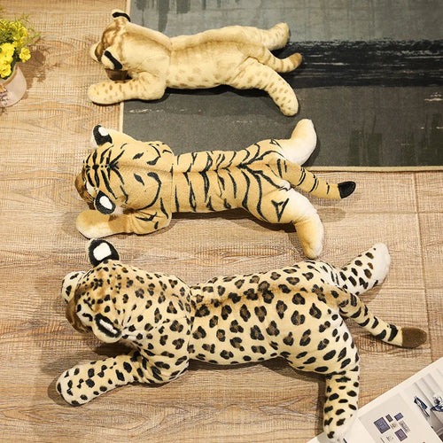 Load image into Gallery viewer, Lovely Simulation Lion Tiger Leopard Plush Toys Cute Stuffed Soft Real Like Animal Toys Child Kids Boys Birthday Decor Gift
