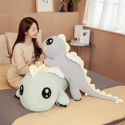 Load image into Gallery viewer, 90-130cm Giant Size Angel Dinosaur Plush Toys Cute Cartoon Dinosaur with Wings Animal Pillow Stuffed Soft Dolls for Children
