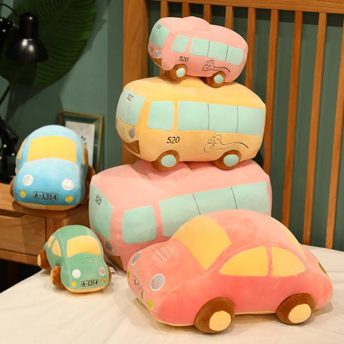 Load image into Gallery viewer, 25-60CM Kawaii Bus Car Model Plush Toys Colorful Car Dolls Stuffed Soft Plush Pillow Creative Birthday Gift for Boys Children
