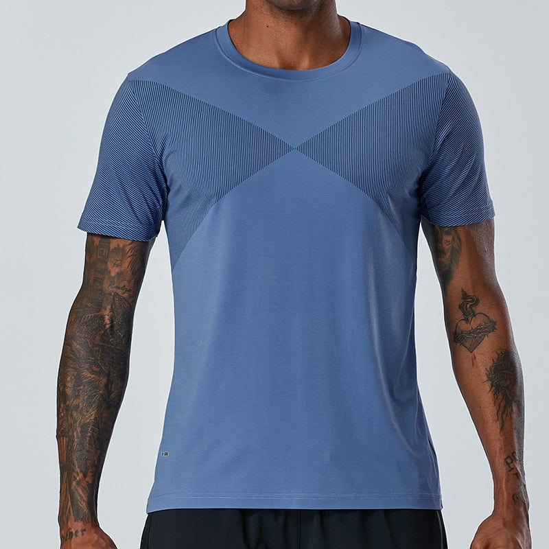 Men T Shirts Summer Sports Running Top Tees Mens Clothing Short Sleeve Casual O Neck Quick drying Fitness Tshirt Sportwear