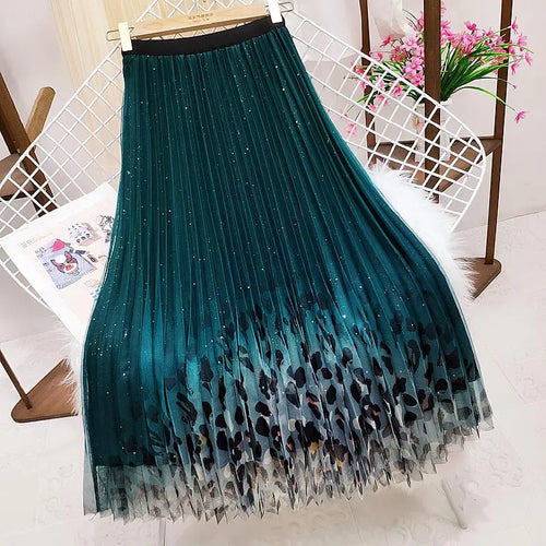 Load image into Gallery viewer, Womens Long Skirts Mesh High Waist Wear On Both Sides Jupe Longue Vintage Fashion A-line Female Tulle Skirt Party Medium Long
