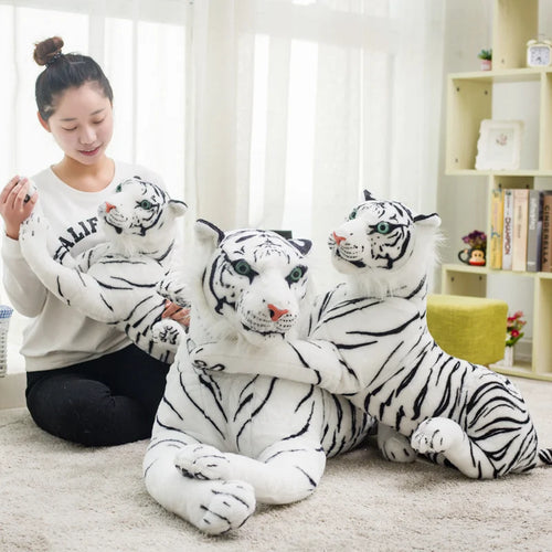 Load image into Gallery viewer, 30-120cm Stuffed Animal Simulation Giant Plush Tiger White Brown Cute Plush Tiger Birthday Gifts  Children Baby Christmas Gifts
