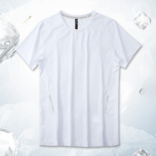 Load image into Gallery viewer, Plue Size Men&#39;s Ice Silk T-Shirt Fashion Sports Undershirt Thin Slim Shirts Tops Summer O-Neck Short Sleeve Quick Dry Breathable
